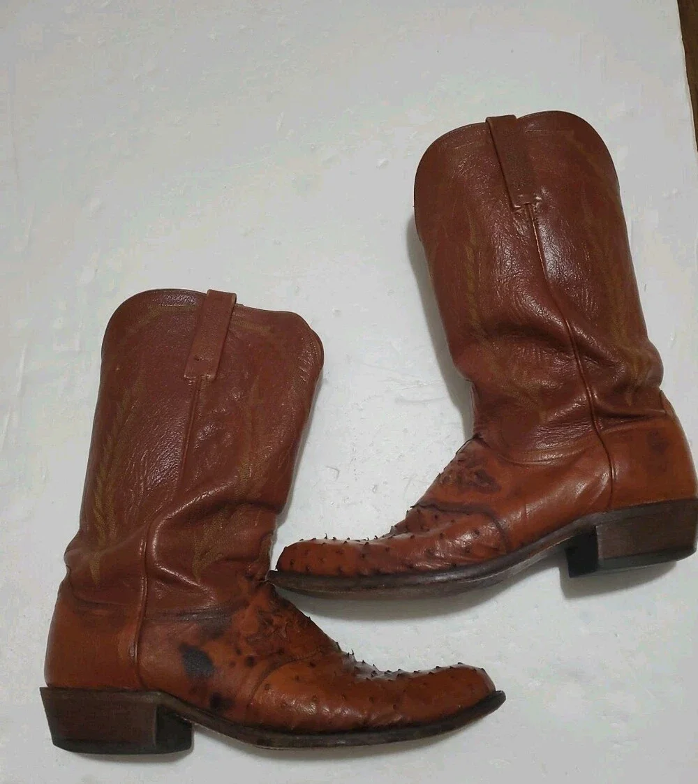 Lucchese 1883 Men’s 11.5 D Cogniac Brown Ostrich Boots
